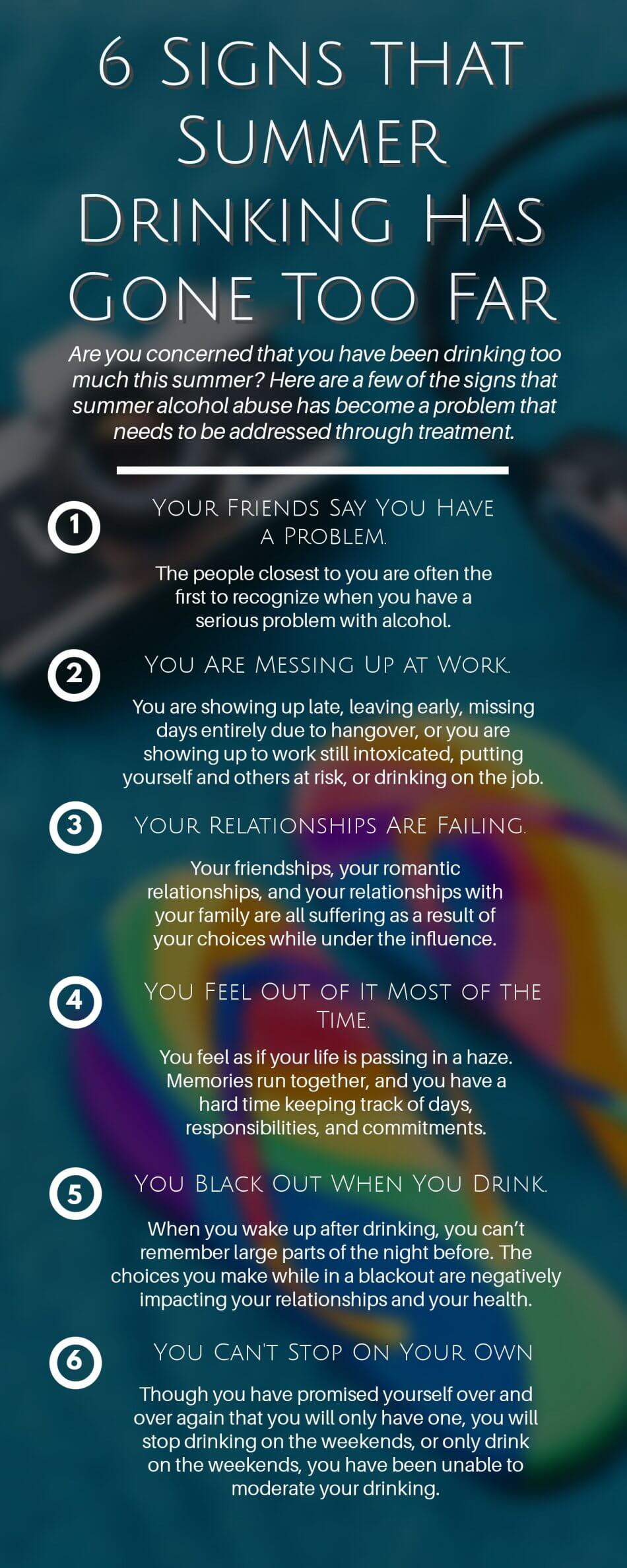 infographic on signs that summer drinking has gone too far