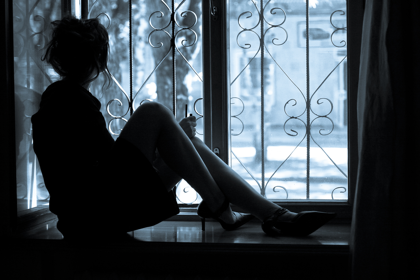 Abstract picture about woman's loneliness