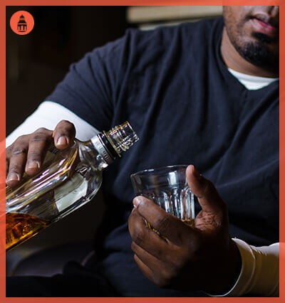 a man with depression using alcohol and prozac