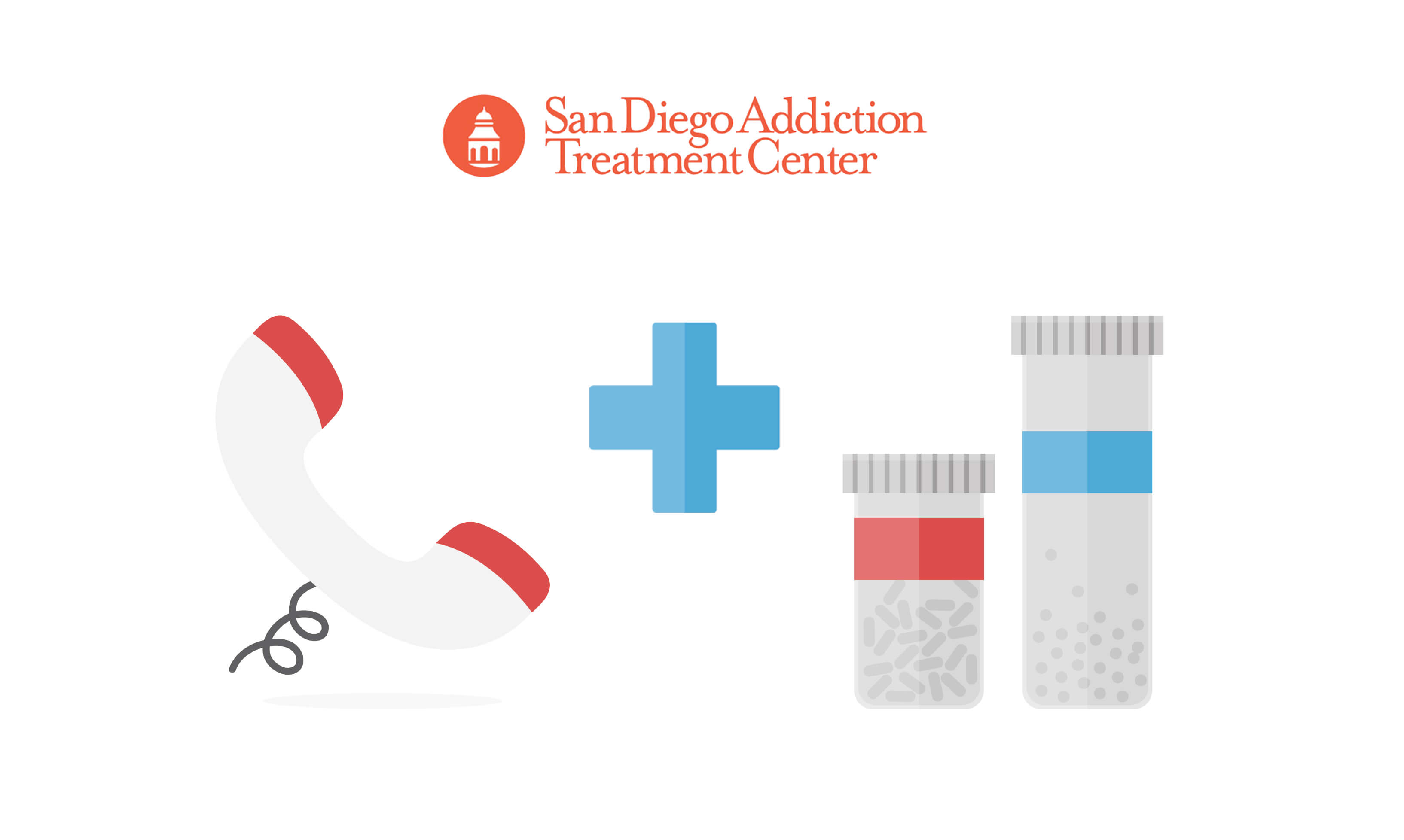 bottle of pills plus a telephone therapy symbol