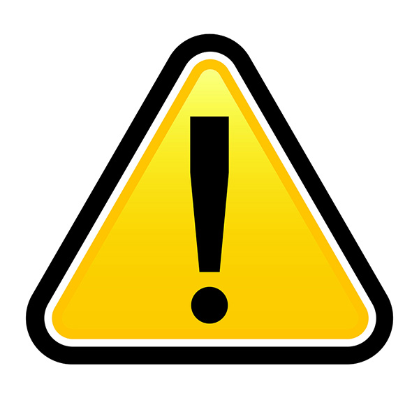 Yellow warning caution sign