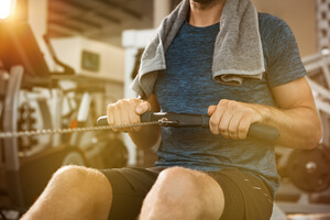 Working out and exercising.