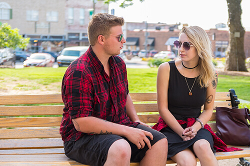 Man and woman having a conversation