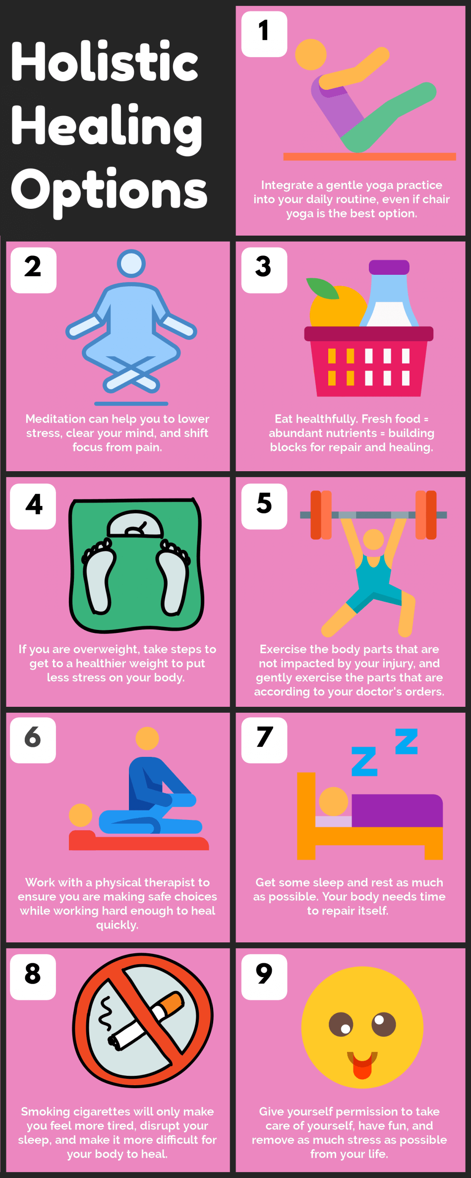 infographic of options for holistic healing