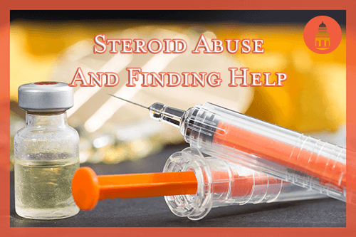 syringe full of steroids next to a vial of them